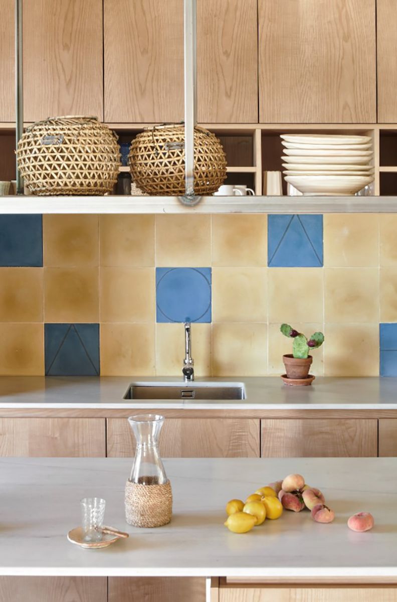 Azulejos del frontal de la cocina de Casa Palerm