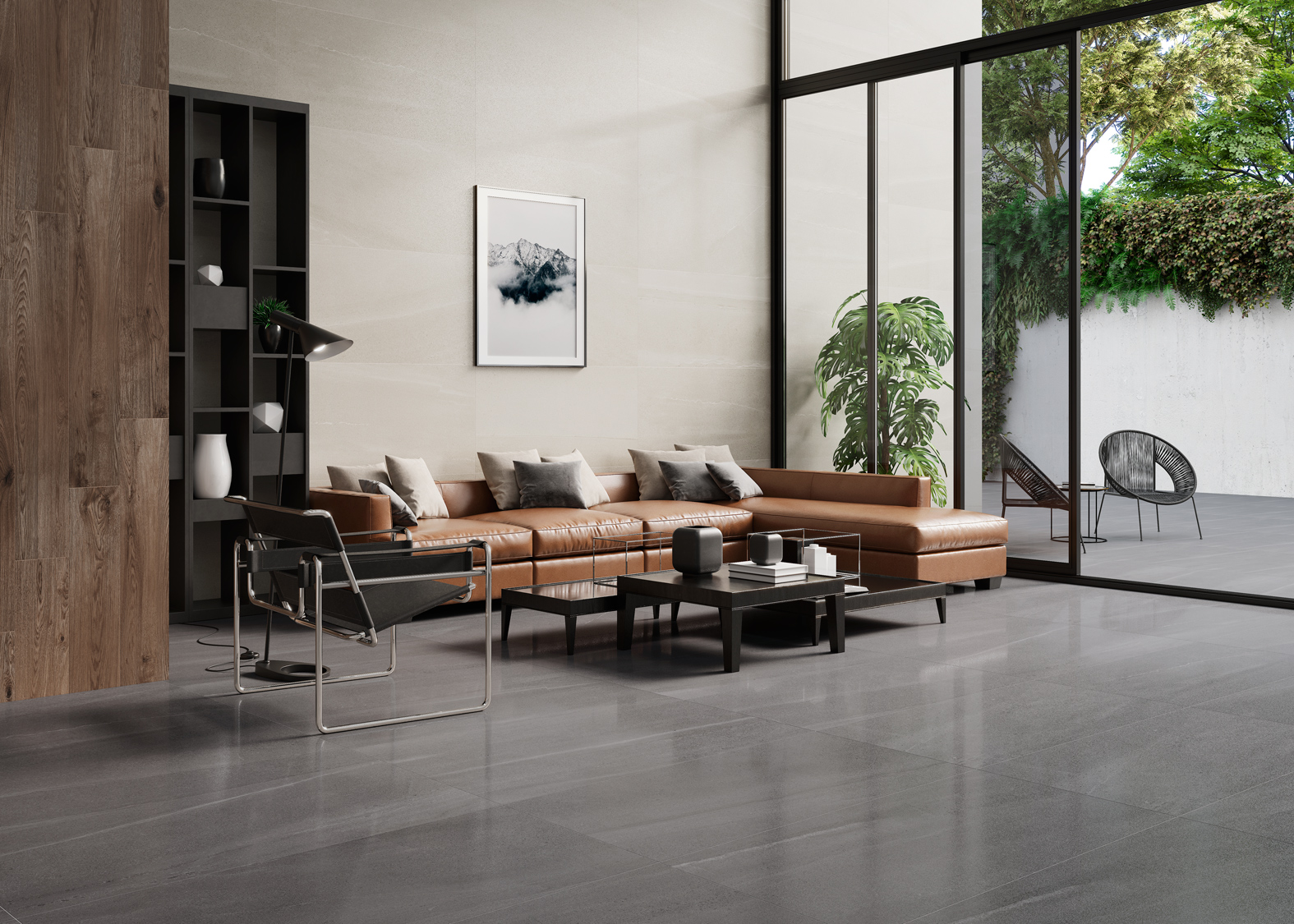 STONEAGE LUX 120 IVORY Y RAPHITE (lapado brillo) · 60x120