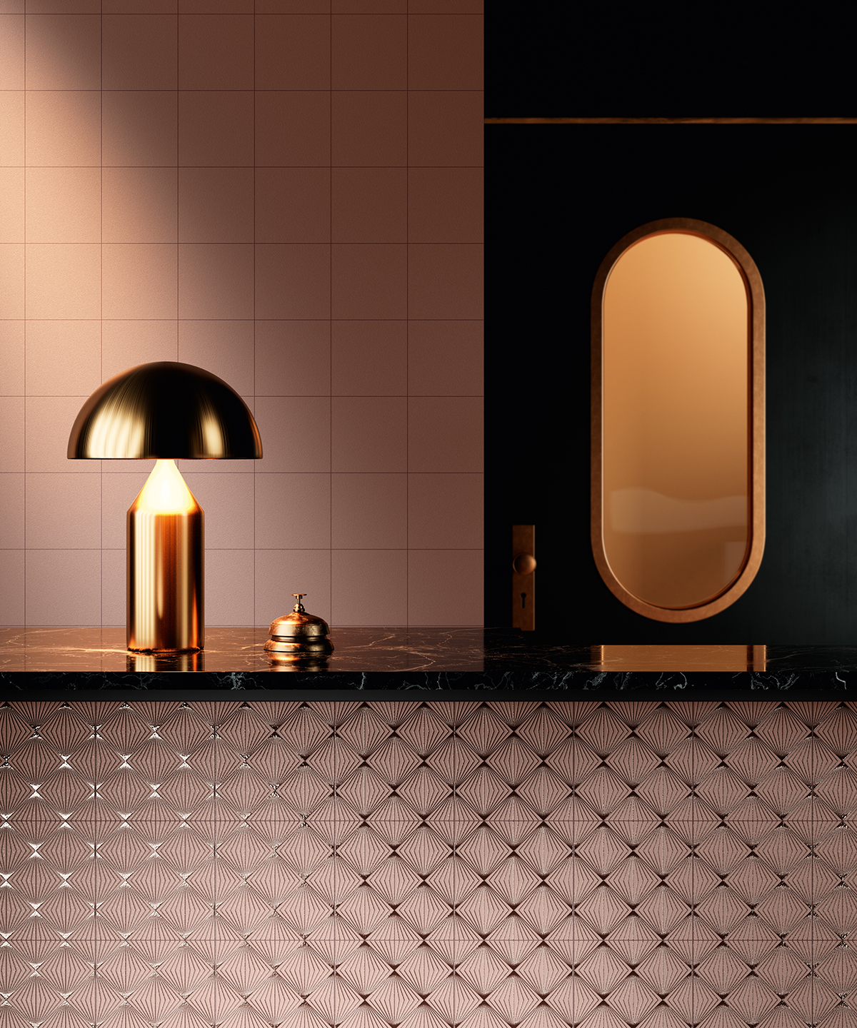 Una recepción de hotel de estilo Art Déco