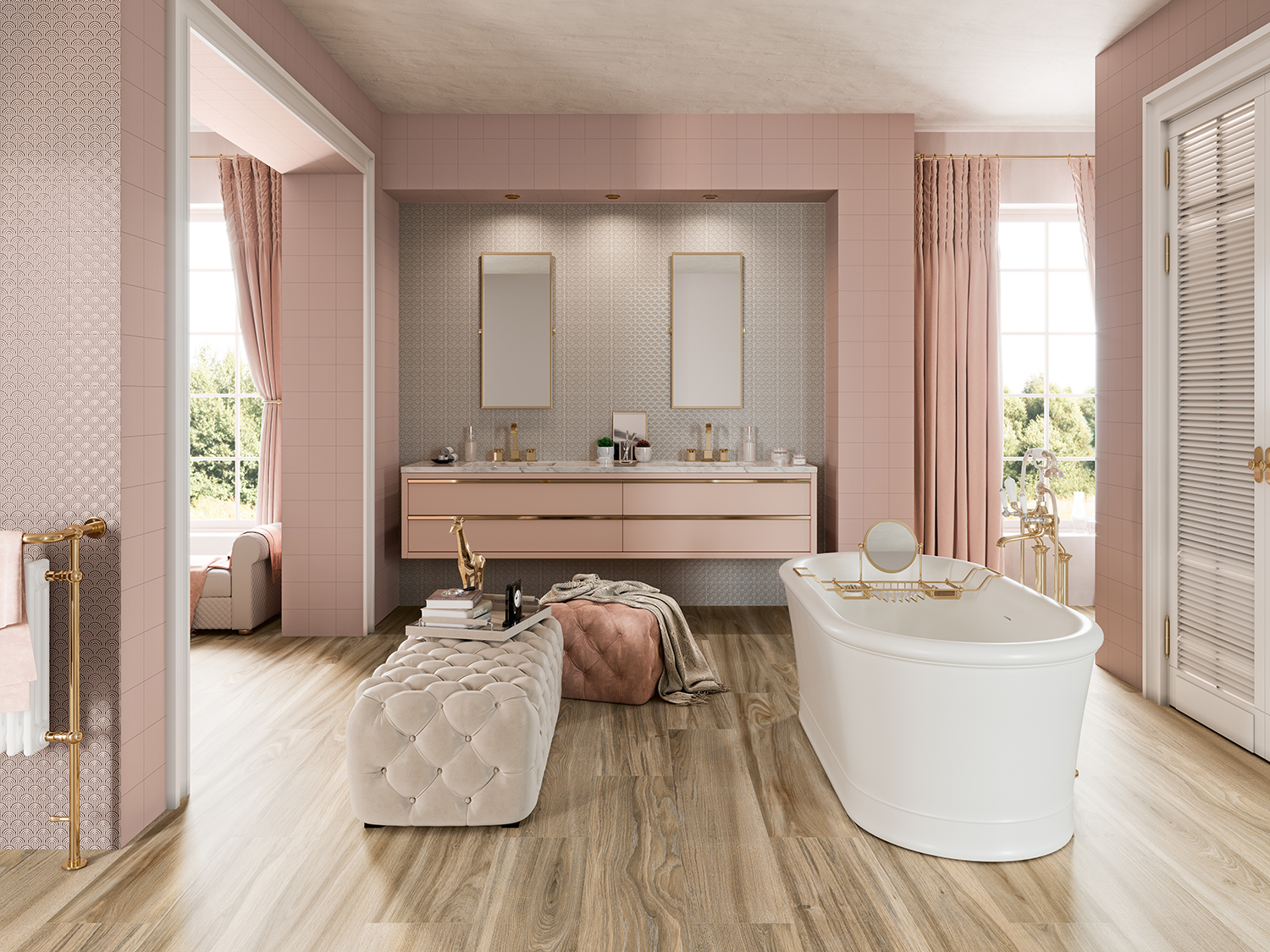 Un baño de estilo Art Déco y PINK decor