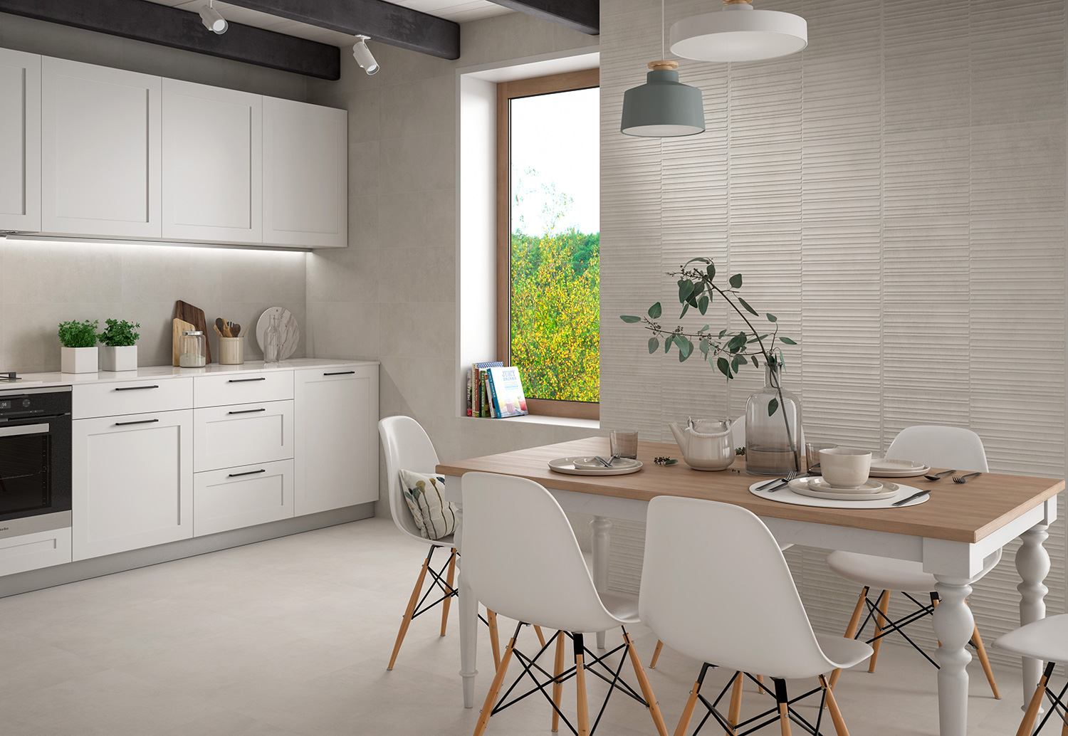 Una cocina moderna de inspiración neutra y serena