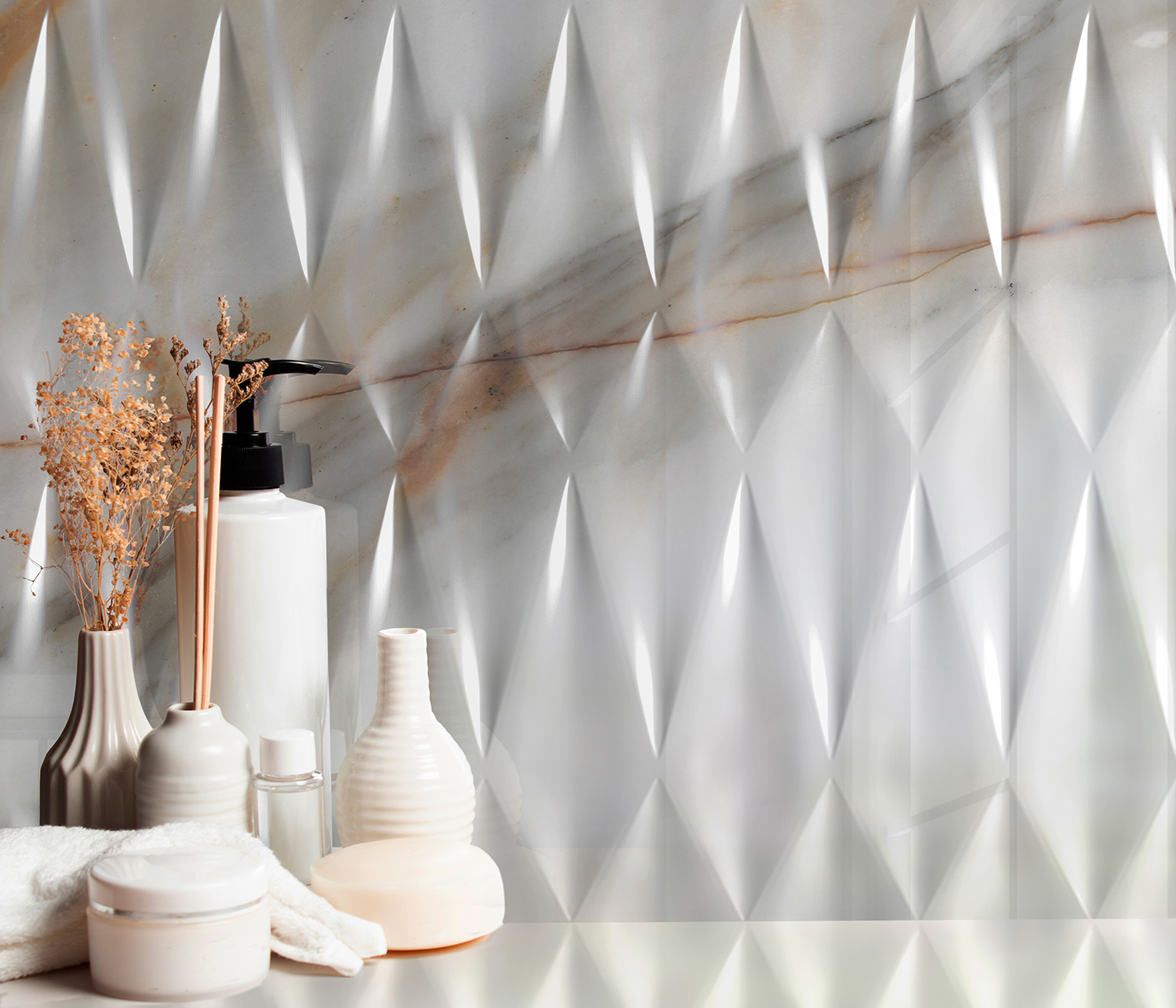 Relieves marmóreos para el baño