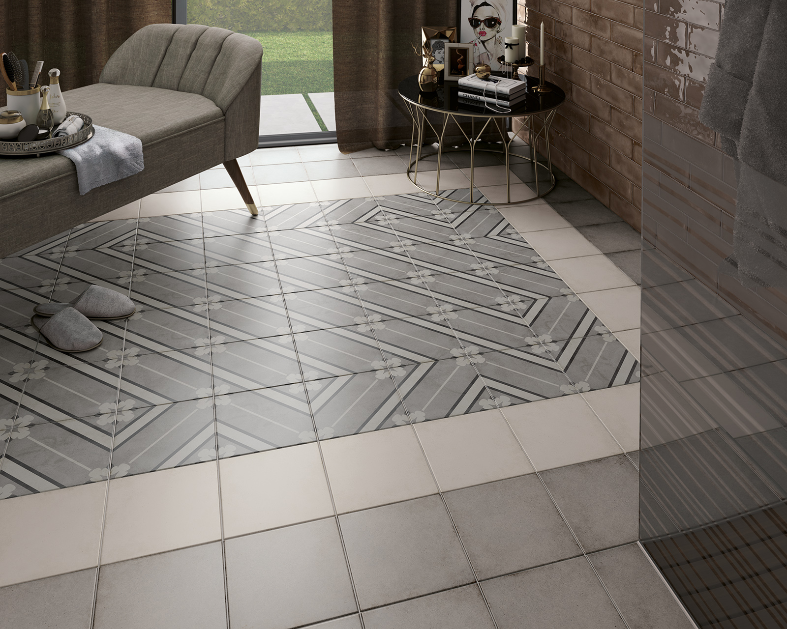Art Nouveau Bone, Grey, Inspire Grey deco