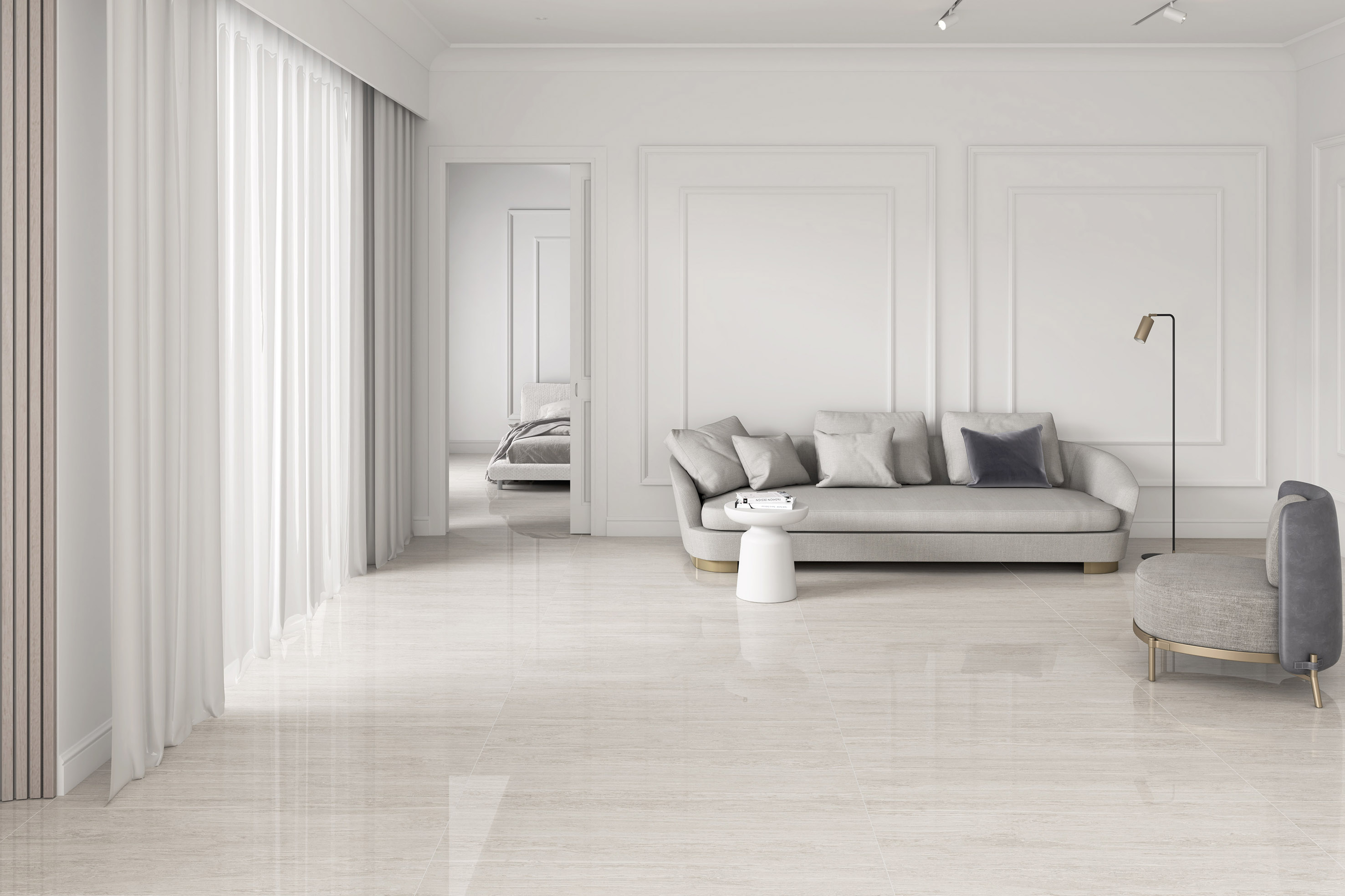 SALÓN TRAVERTINE SILVER POLISHED · 60x120