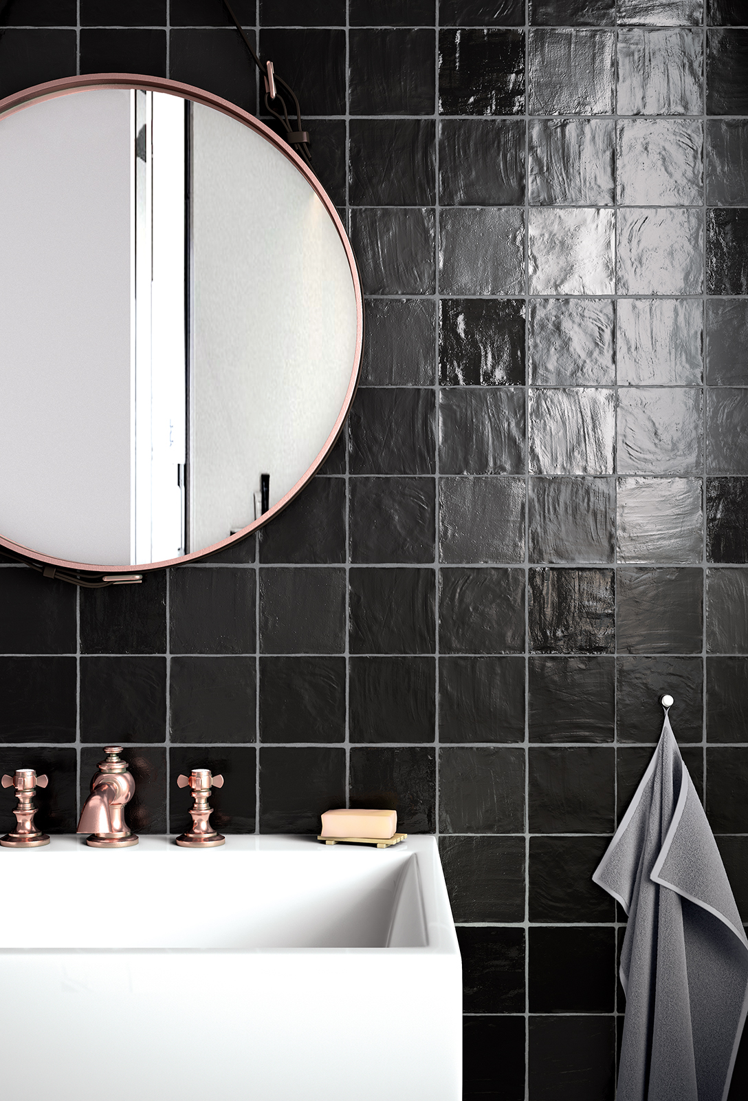 Mallorca Black Backsplash for bathroom