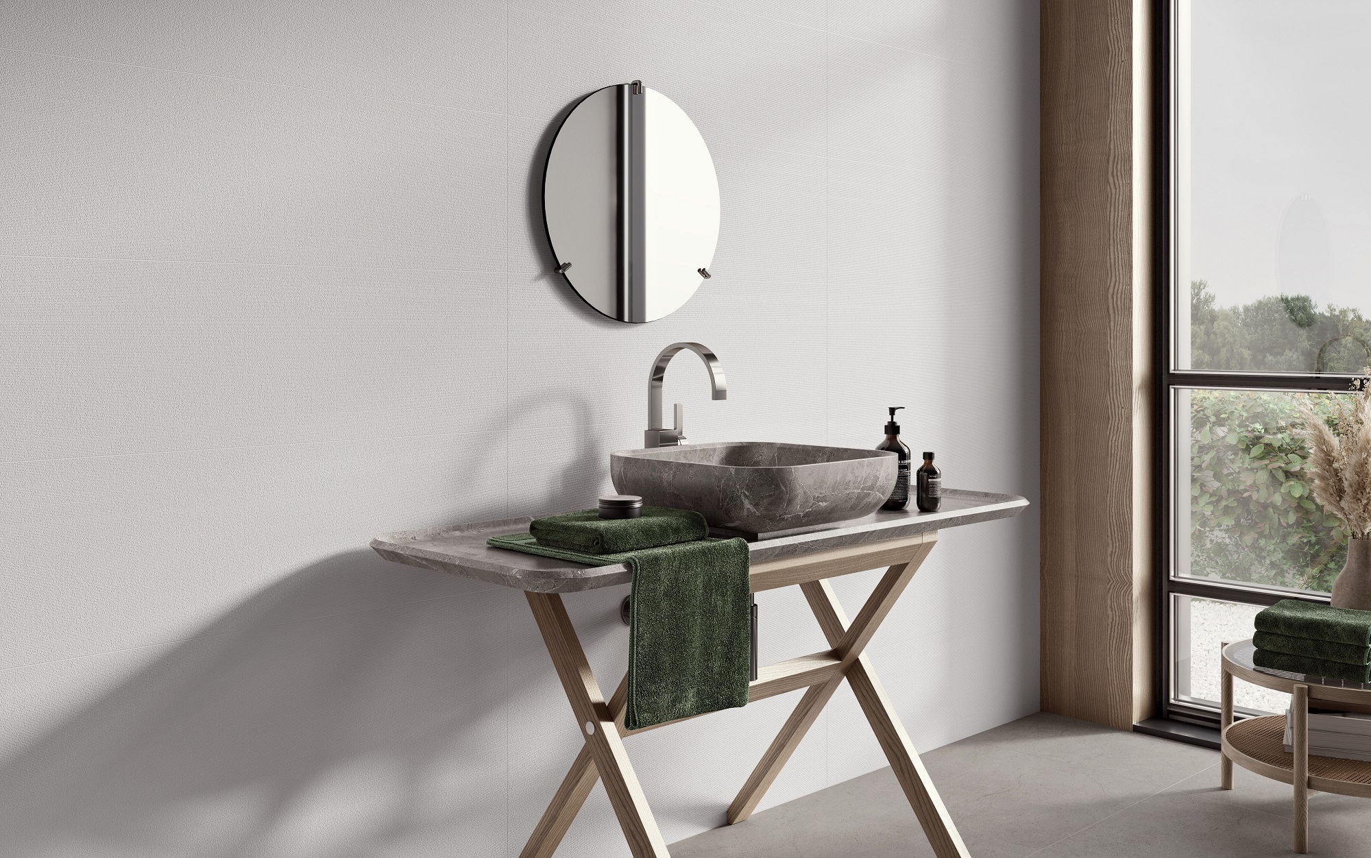 Un baño total white sereno y luminoso