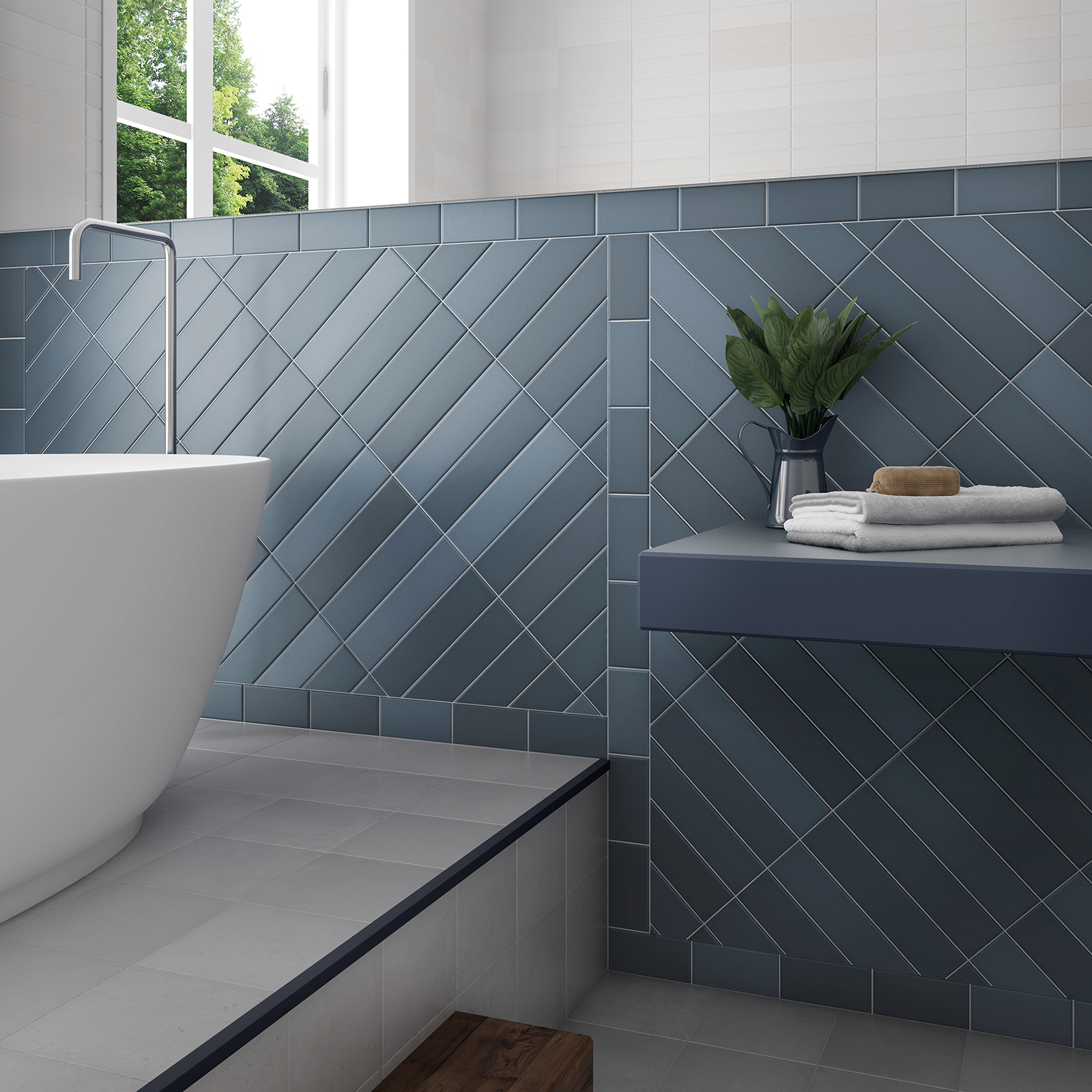 Baño elegante con esencia mediterránea - Matelier
