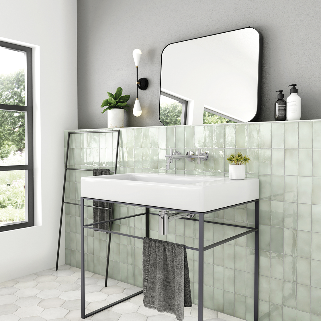 Baño moderno en tonos verdes - Manacor