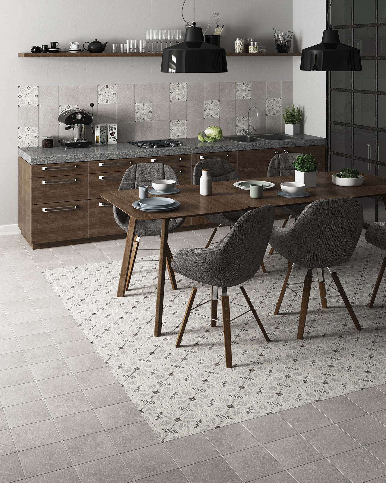 Cocina industrial en tonos grises - Micro