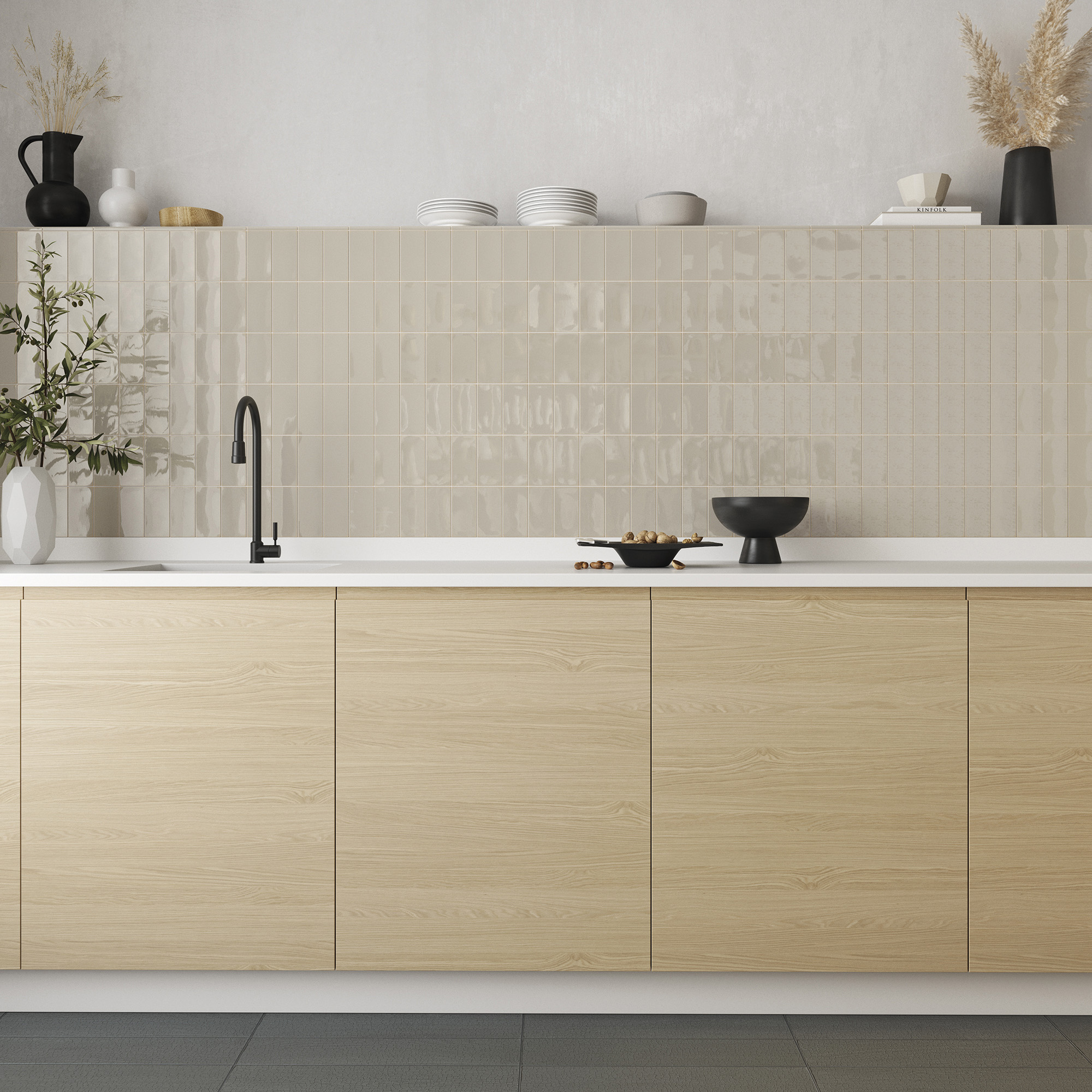 FAYENZA GREIGE - ROUNDED EDGE GREIGE Y TANKA - AMB