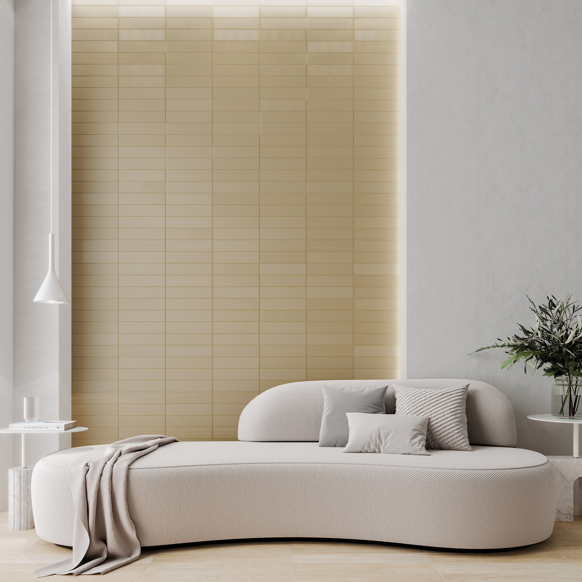 TEXITURE PATTERN MIX BRASS - CONTEMPO STRIP NATURAL- AMB