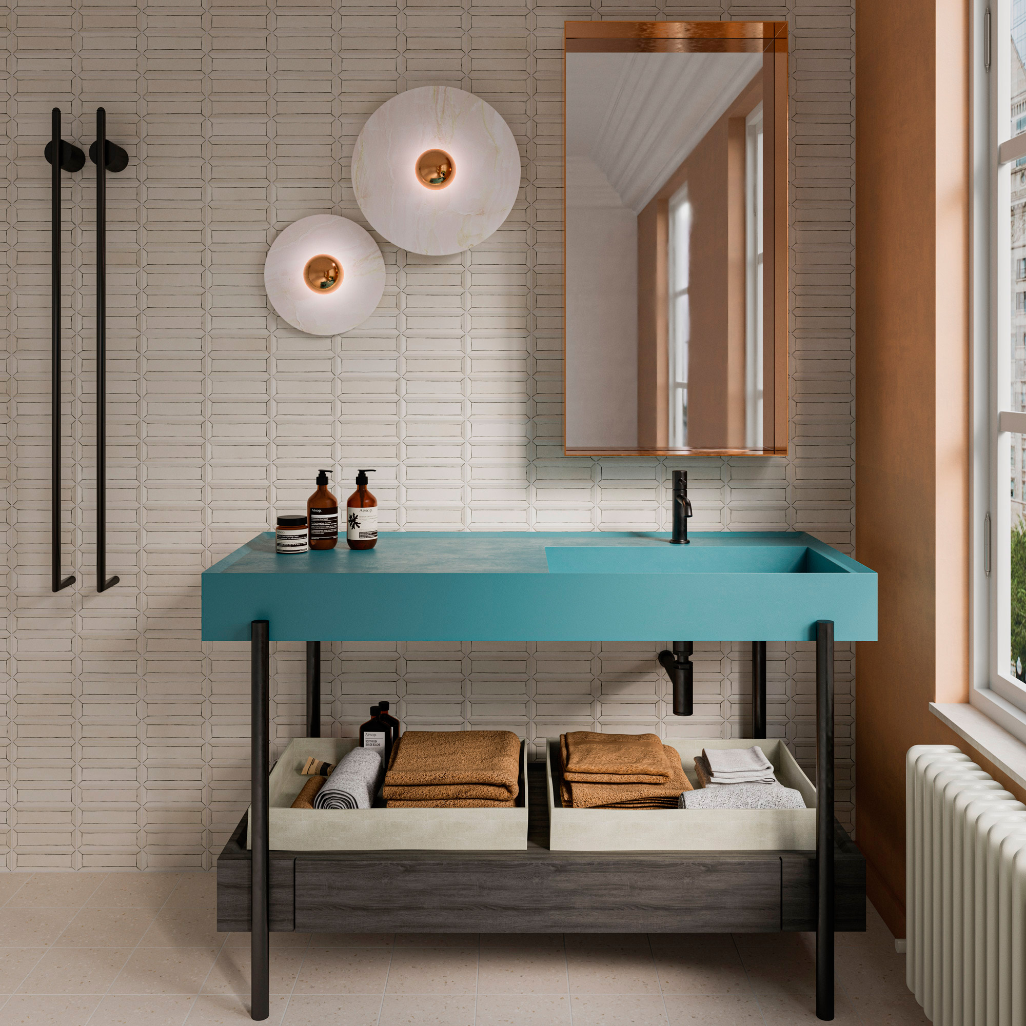 FREEHAND-Free Cotton Smoke Bevel & DROPS-Natural Beige