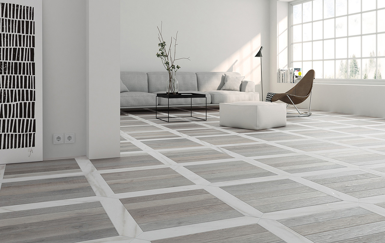 LOVE AFFAIRS Calacatta Crayon and Timber Strip grey-AMB