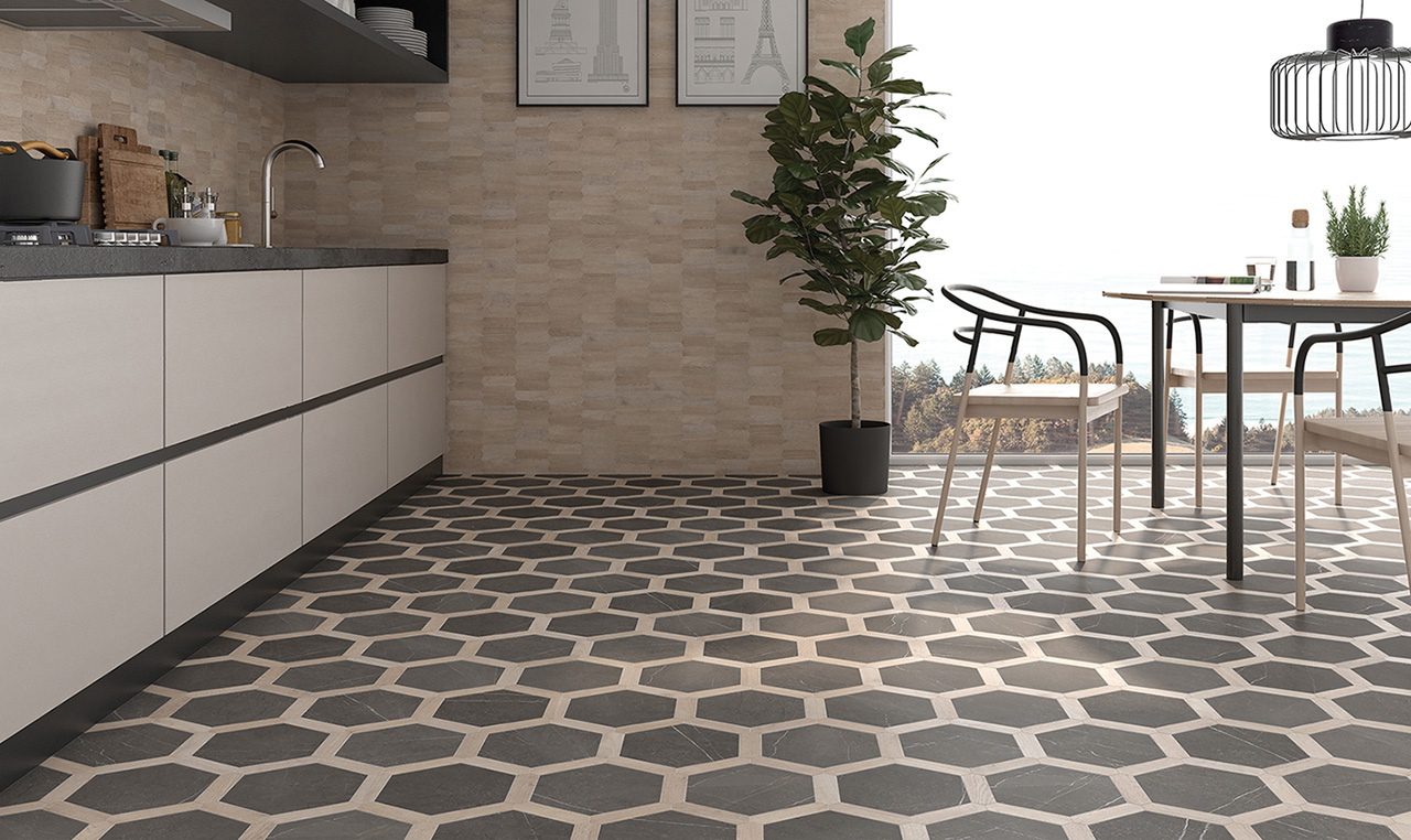 LOVE AFFAIRS Petra Hexagon Charcoal and Contempo Minicrayon Natural