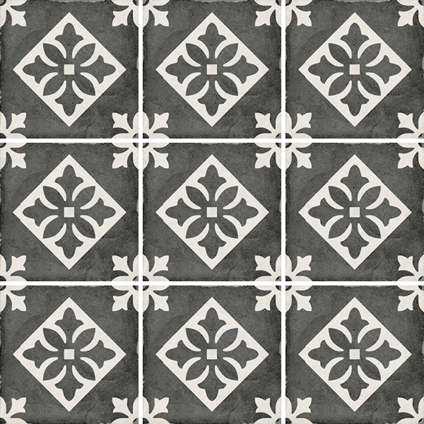 Art Nouveau Pàdua Black 20x20 cm