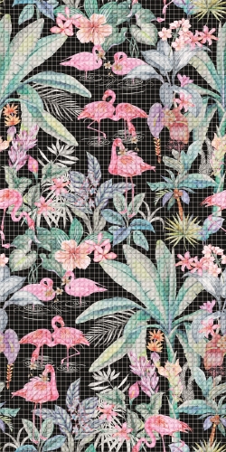 MURAL BLACK FLAMINGO 60x120